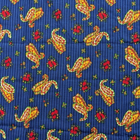 3 Yards Vintage 1960'S SCHWARTZ LIEBMAN TEXTILES Textured Cotton Fabric Paisleys - Picture 1 of 6